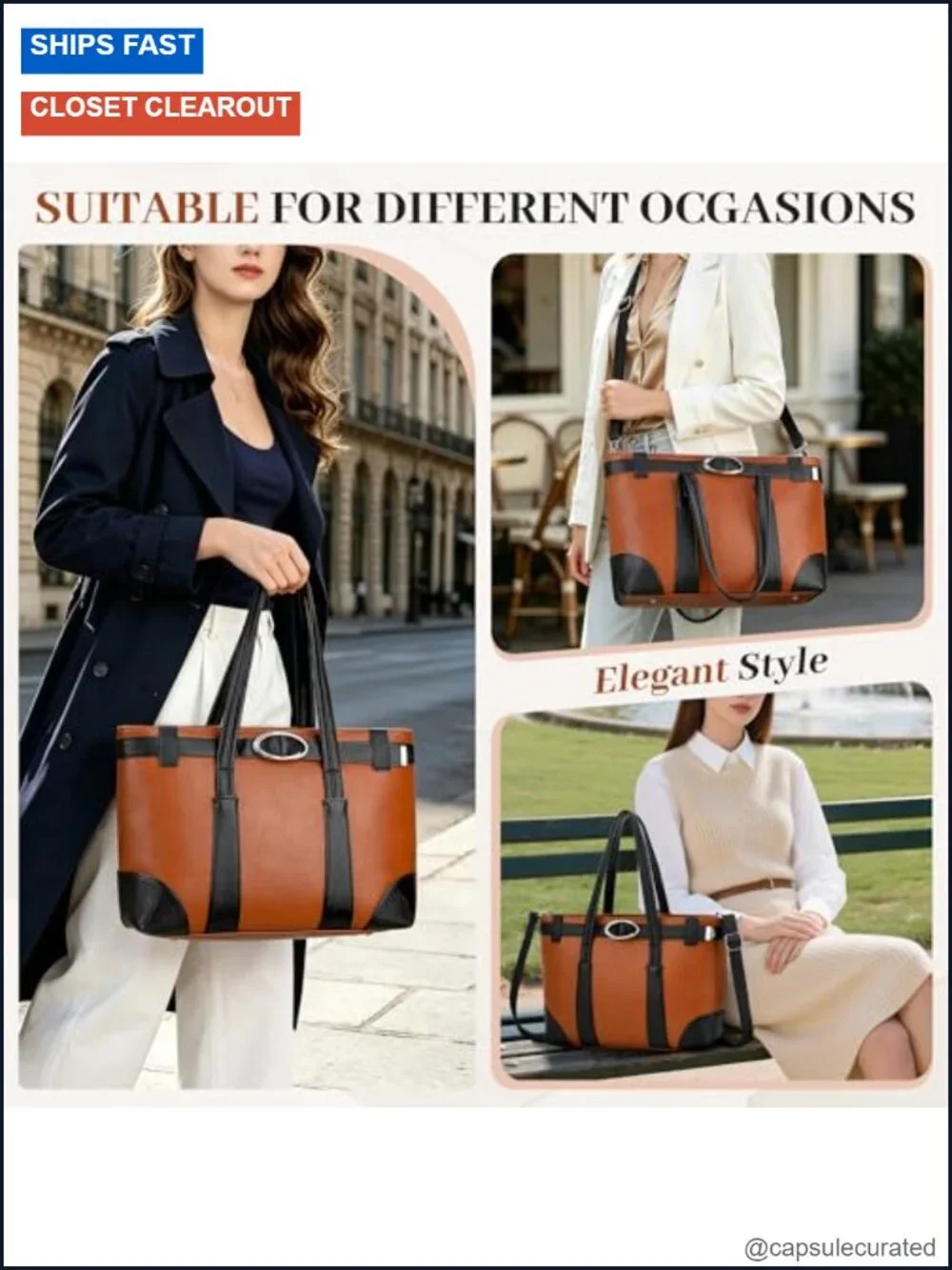 Large Vegan Leather Satchel Handbag for Women Detachable Shoulder Strap Tote